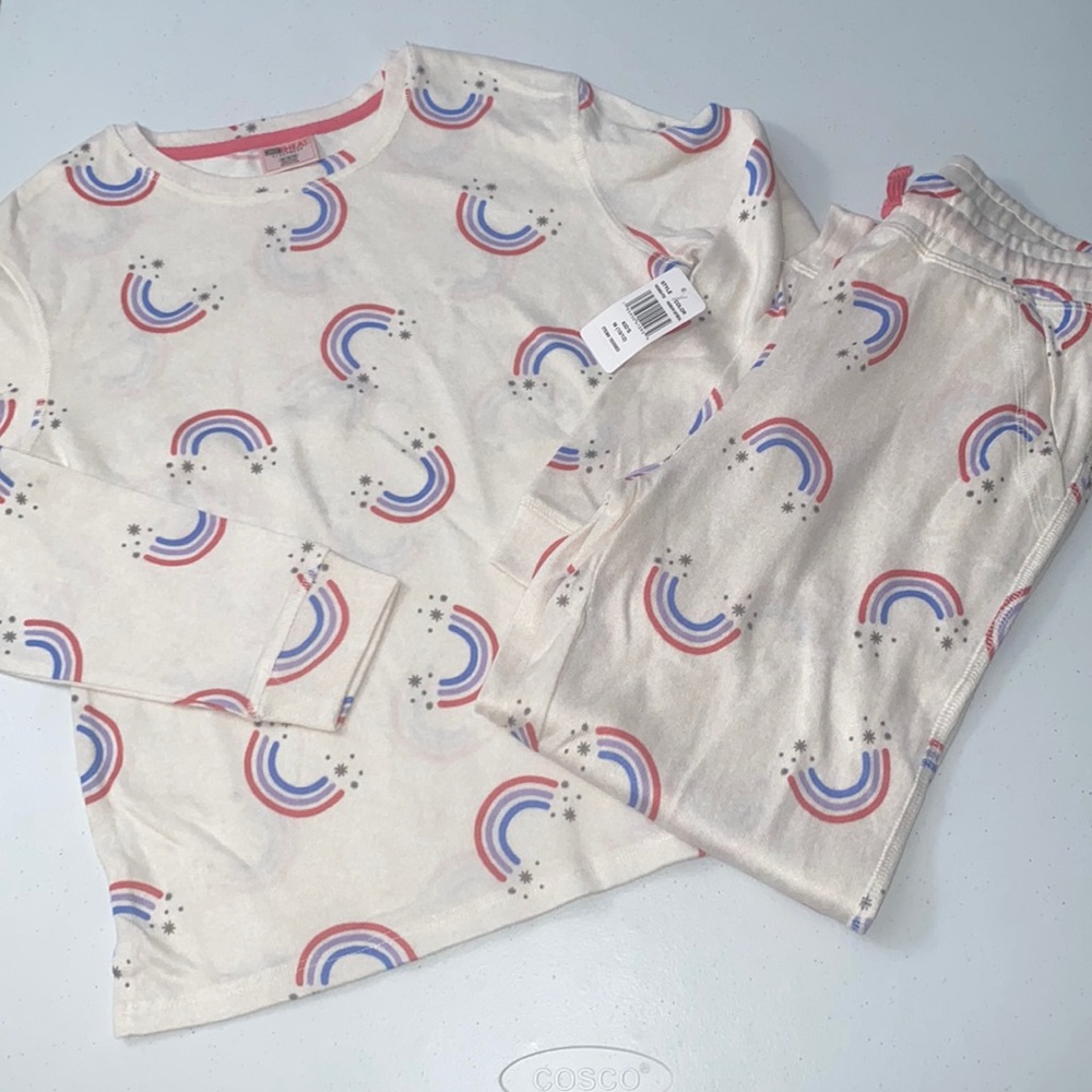 32 Degrees Heat Girl’s Rainbow Long Sleeve Blouse + Joggers Lounge Set M (10/12)
